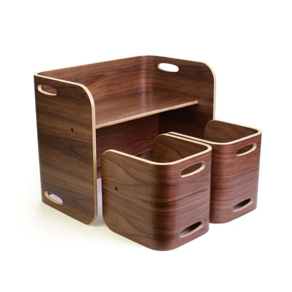 別送品】コロコロチェア＆デスク3点セット ブラックウォールナット