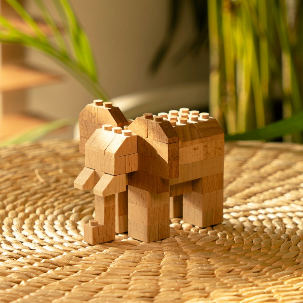 木製ブロック Timblo (ティンブロ) ゾウ | ウッディプッディ